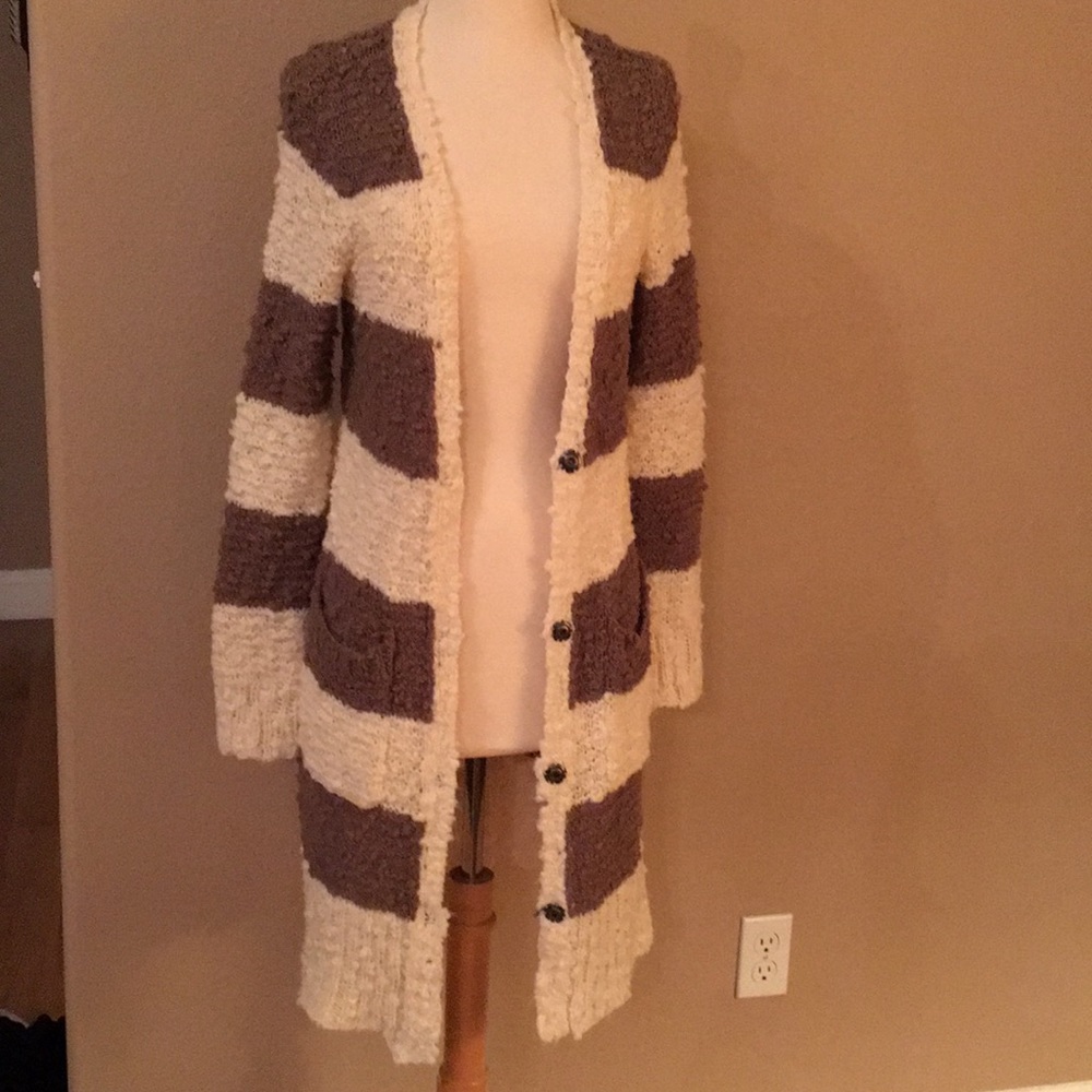 I free and brown striped sweater